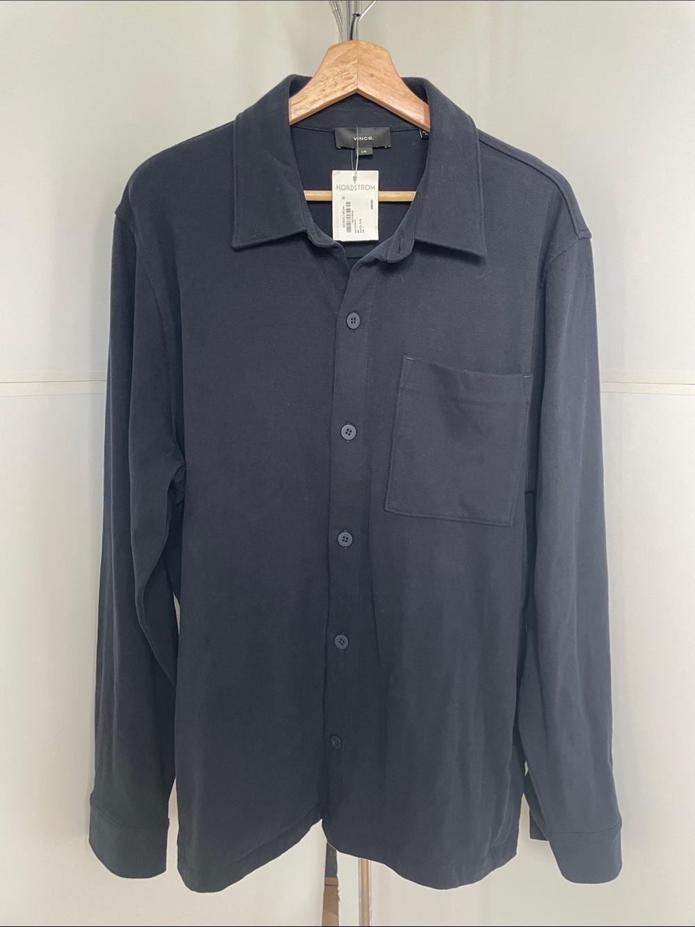 Men’s Vince Coastal Blue Shirt Jacket with pockets. Size Large. NWT